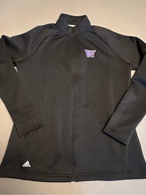 adidas Black Full-Zip Women's Jacket with University of WA Huskies embroidery